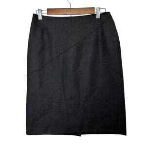 Piazza Sempione Italian Wool Rabbit Cashmere Blend Charcoal Pencil Skirt Size 8